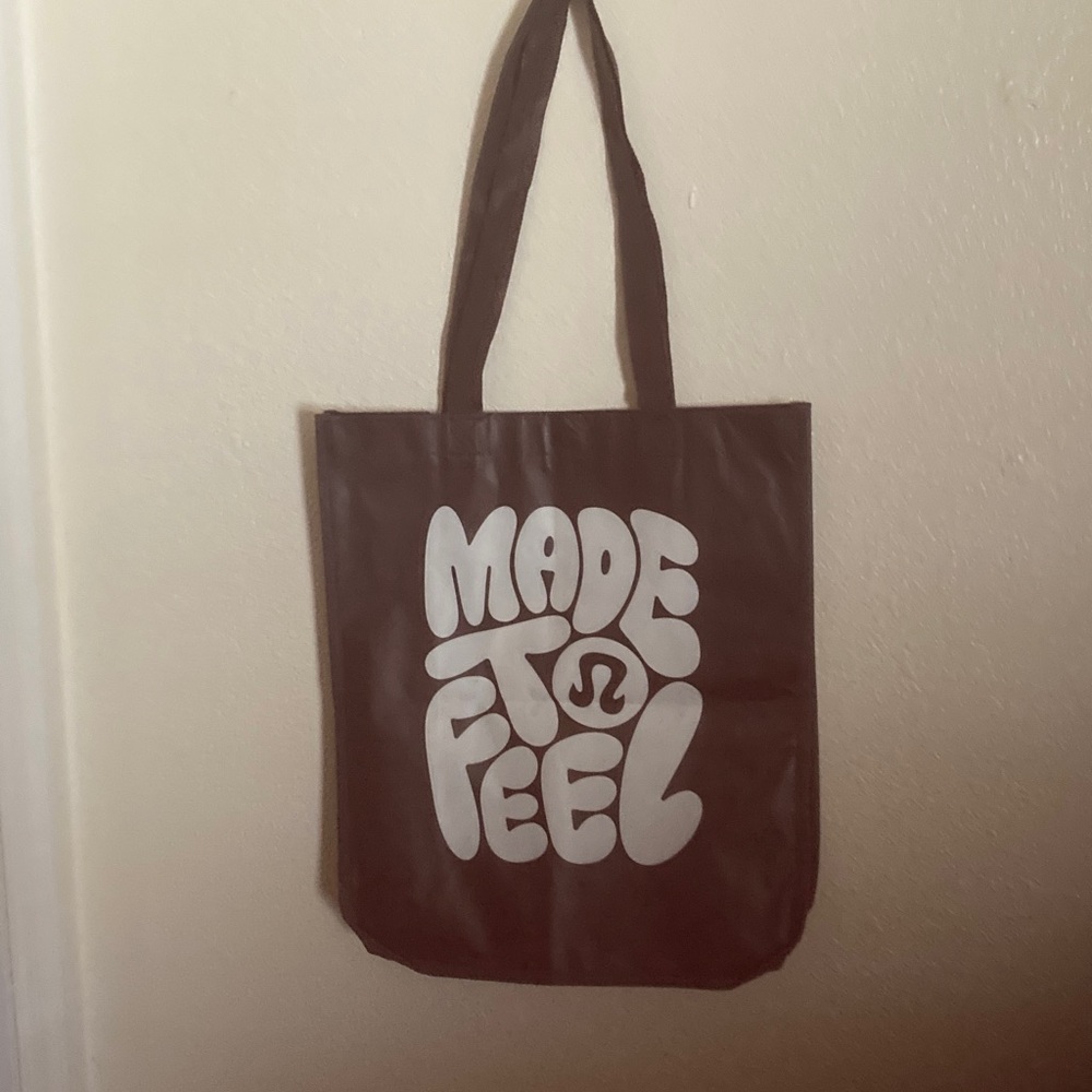 Lululemon 'Made to Feel “ dark brown shopping Tote Bag